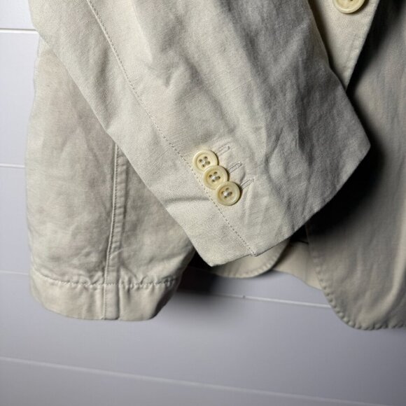 Banana Republic Blazer Sport Coat Mens 44R Beige Cotton Linen - Picture 8 of 10